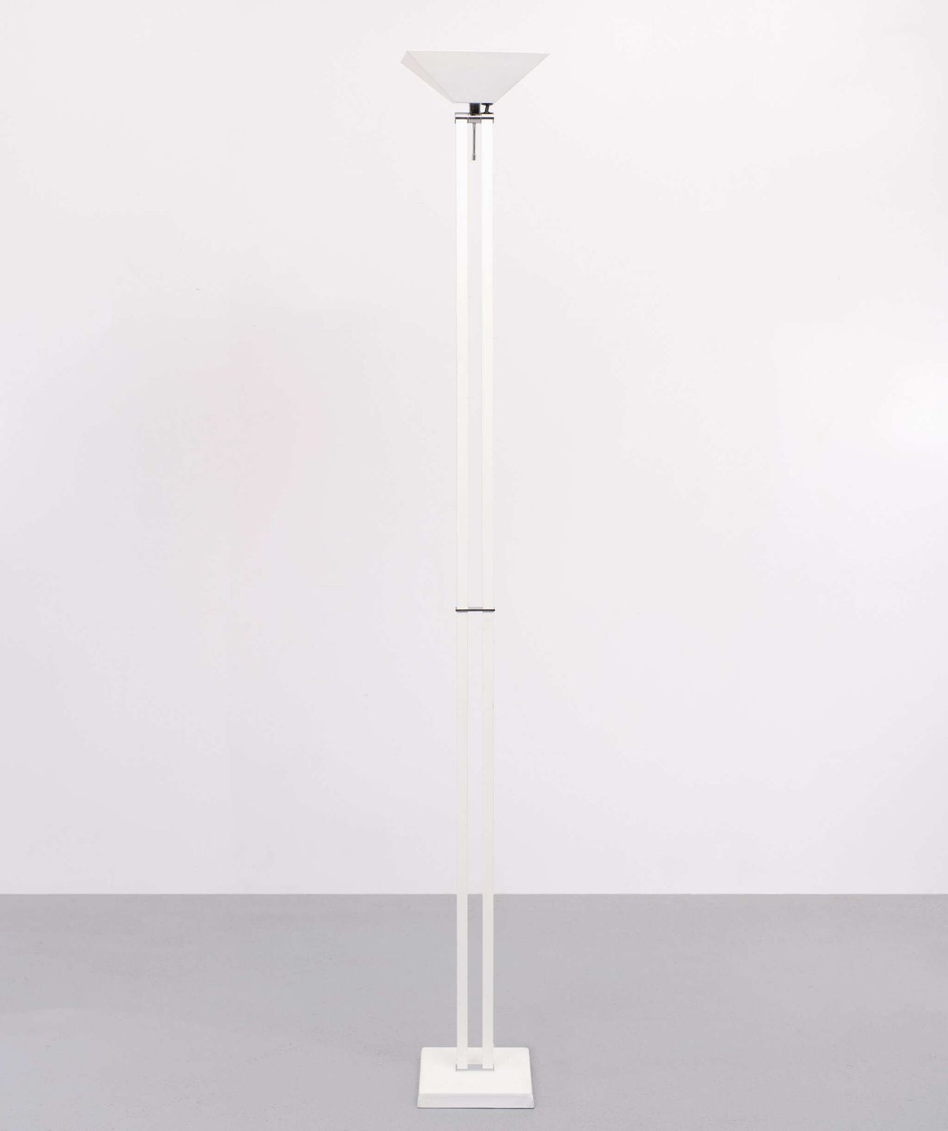 Post Modern White Floor Lamp 1980s Belgium photo for sale