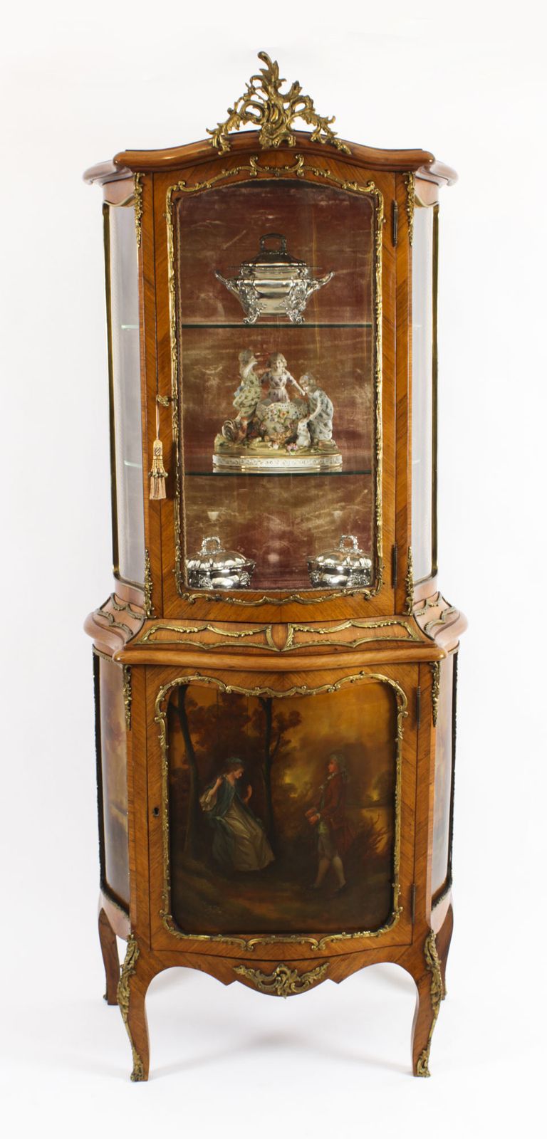 Antique French Vernis Martin Vitrine Display Cabinet 19th C photo furniture