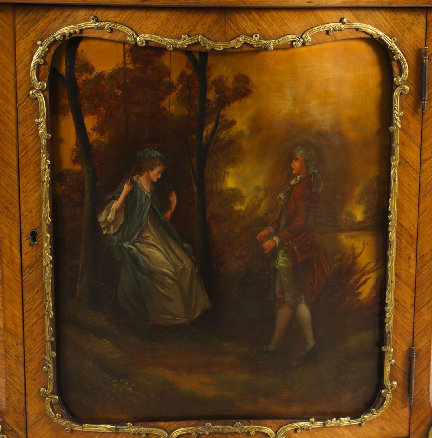 photo furniture Antique French Vernis Martin Vitrine Display Cabinet 19th C