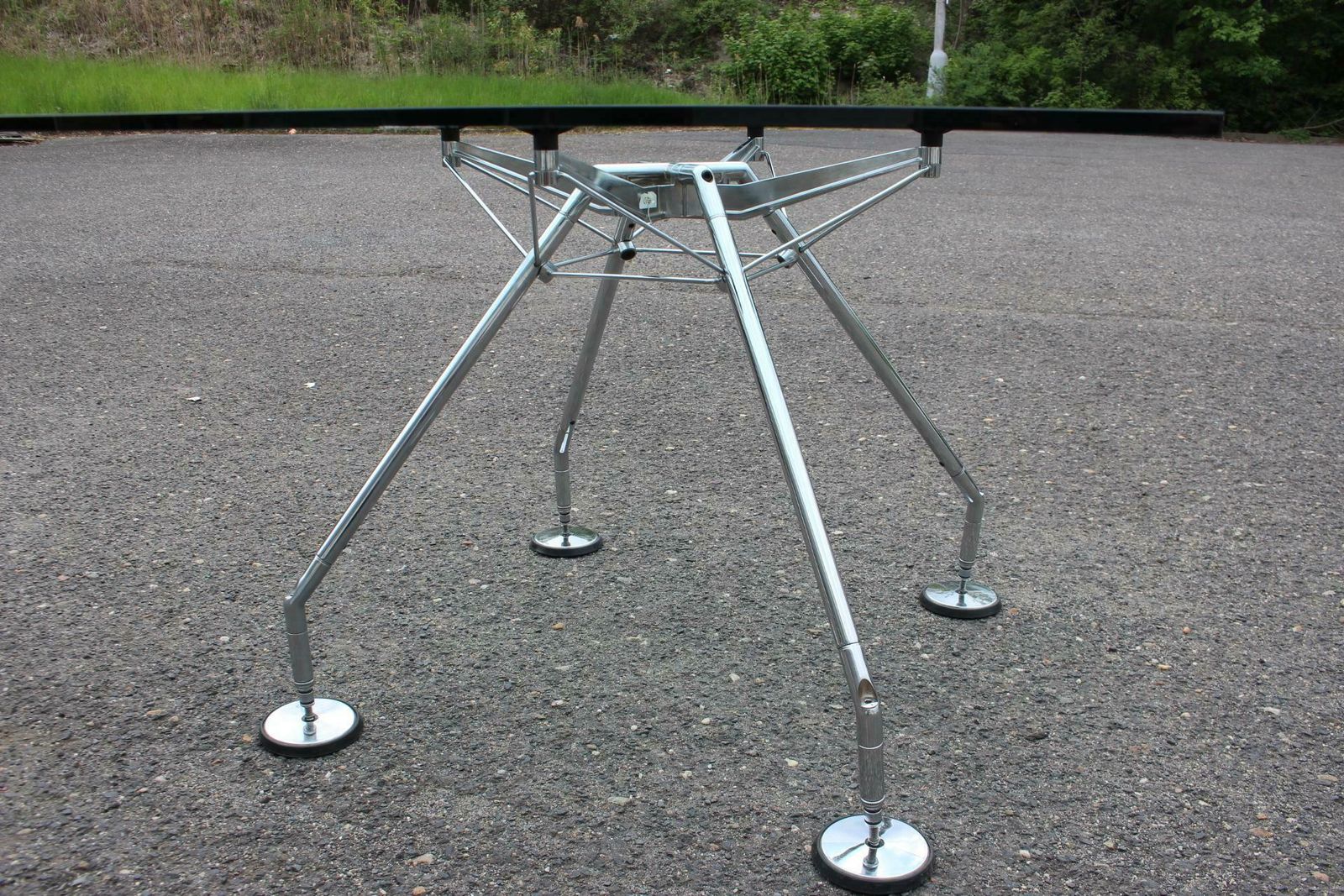 1970s Norman Foster Large Glass Table Model Nomos For Tecno, Italy photo Furniture