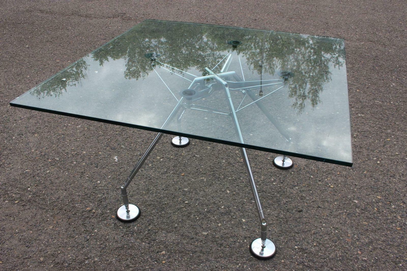 1970s Norman Foster Large Glass Table Model Nomos For Tecno, Italy photo 2107.0