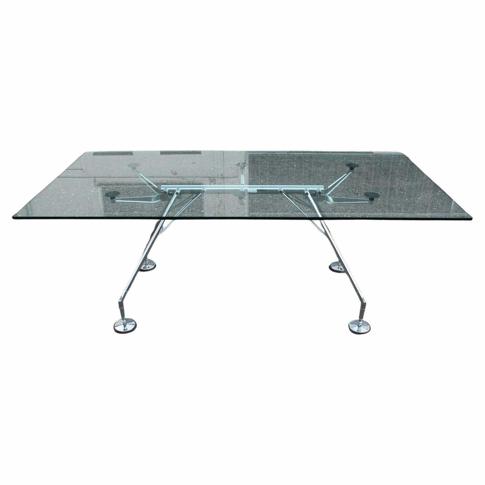 1970s Norman Foster Glass Table Model Nomos For Tecno, Italy
