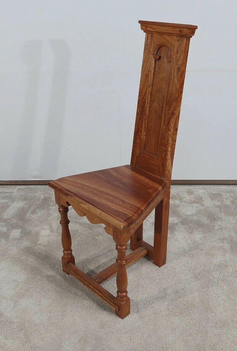 photo furniture Suite Of 4 Chairs In Solid Mahogany, Cathedral Taste   Xxth