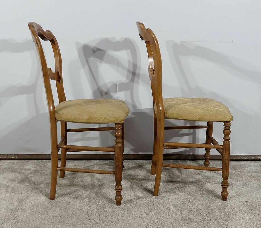 Pair Of Chairs In Solid Beech, Louis Philippe, Late 19th Century photo 504.7
