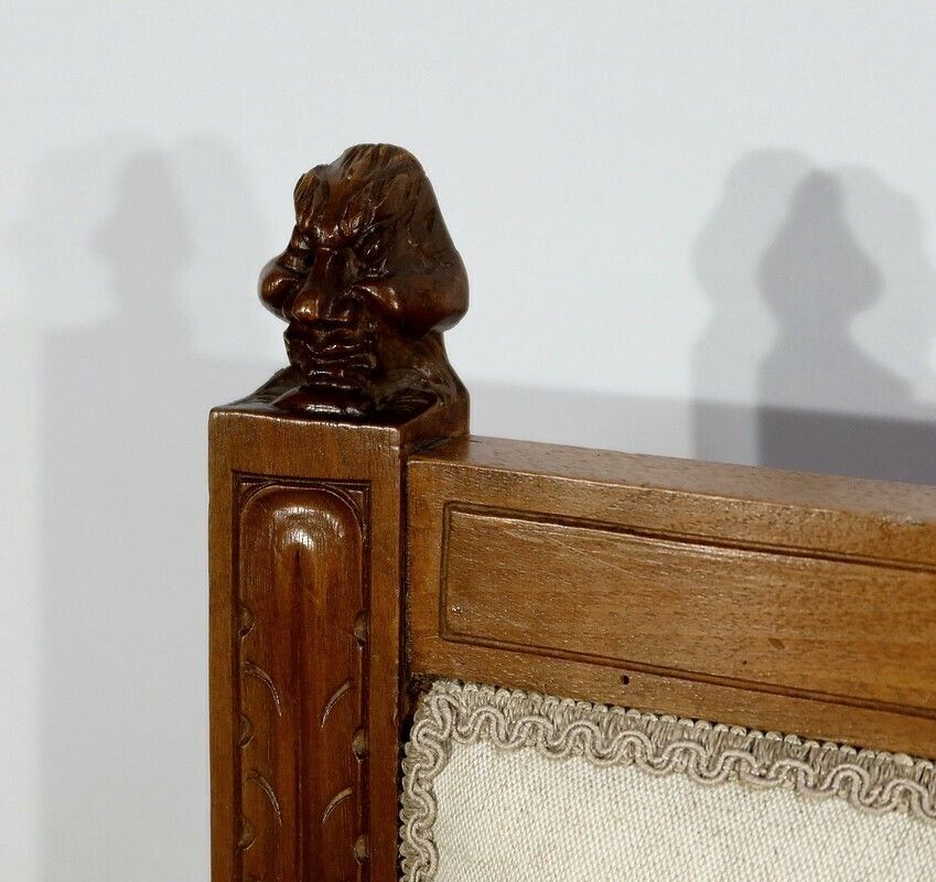 photo for sale Rare Bench In Solid Walnut, Renaissance Style, Late 19th Century