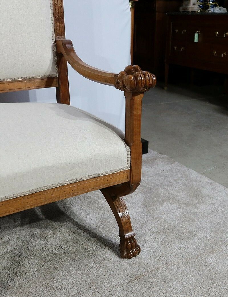 photo vintage Rare Bench In Solid Walnut, Renaissance Style, Late 19th Century