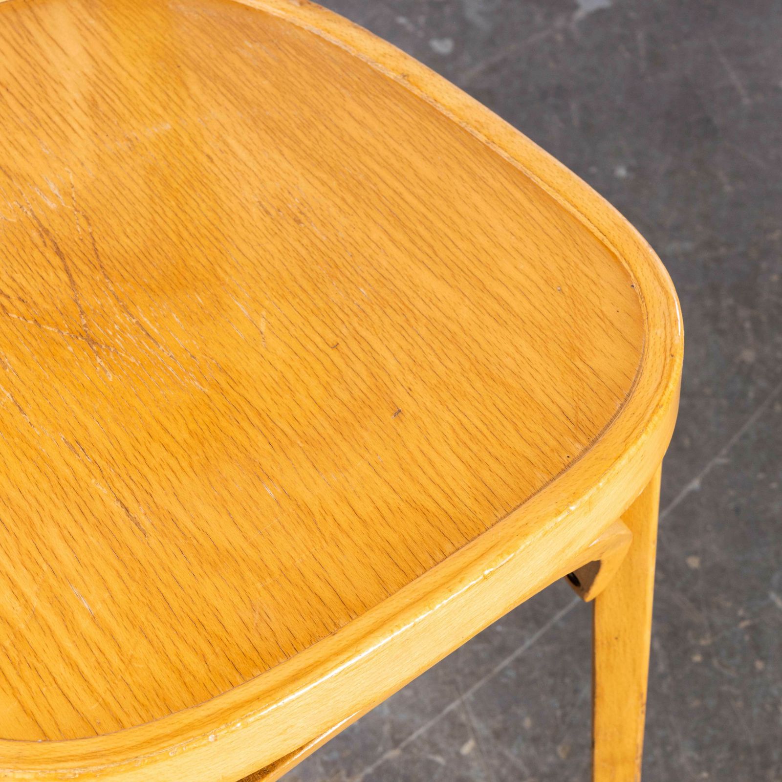 1950’s French Baumann Blonde Tri Back Bentwood Dining Chairs – Set Of Six photo vintage