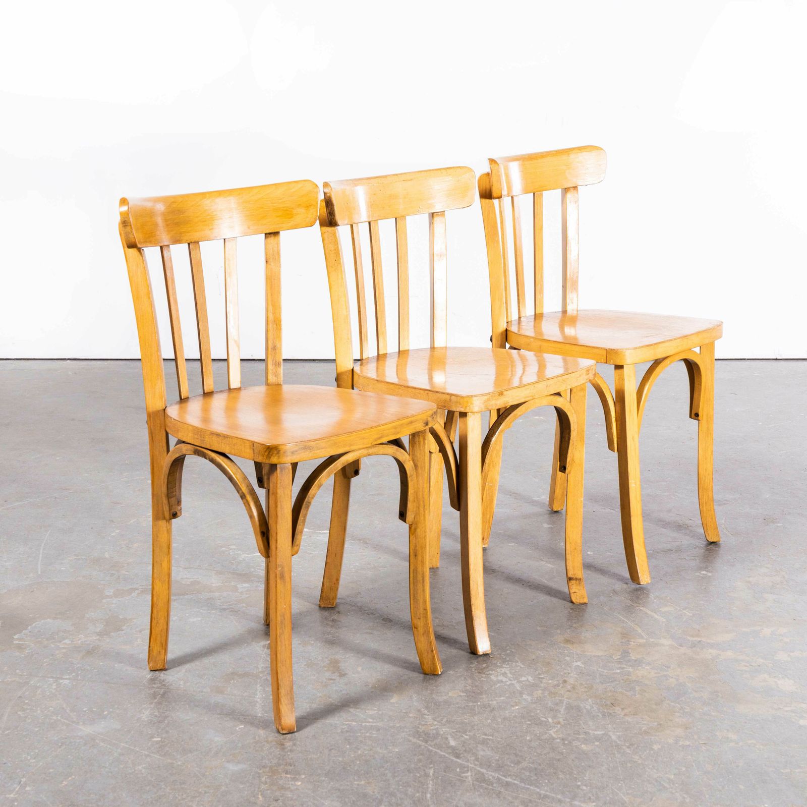 1950’s Luterma Blonde Bentwood Dining Chairs – Set Of Three photo for sale