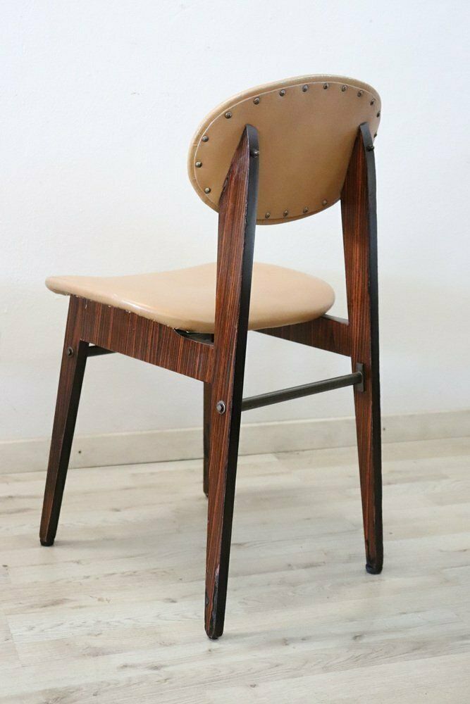 Dining Chairs In Beech Wood And Faux Leather, 1960s, Set Of 6 photo furniture
