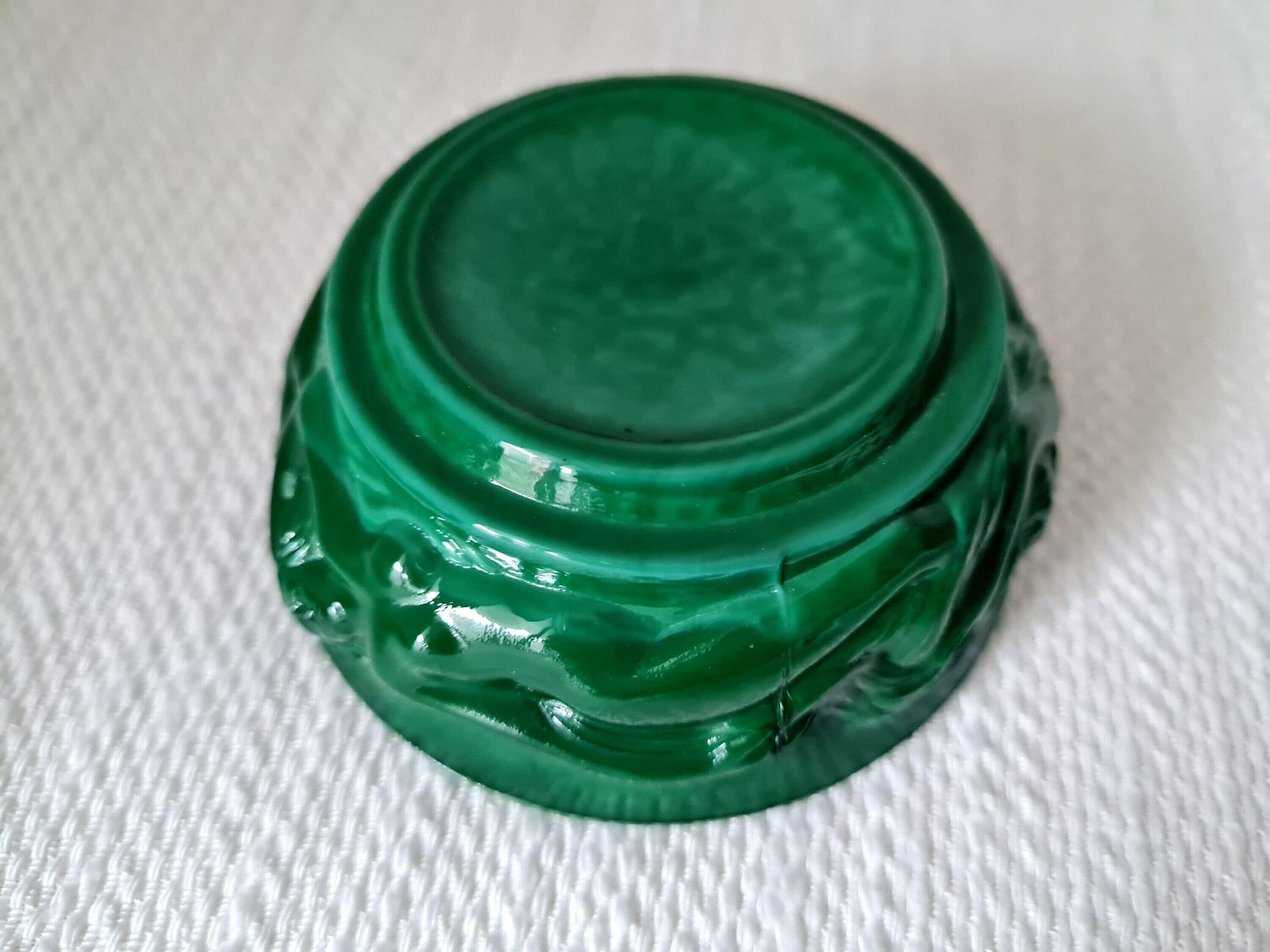 photo for sale Art Deco Malachite Glass Jewelry Box Powder Box Schlevogt Ingrid Design Czech Bohemian Glass