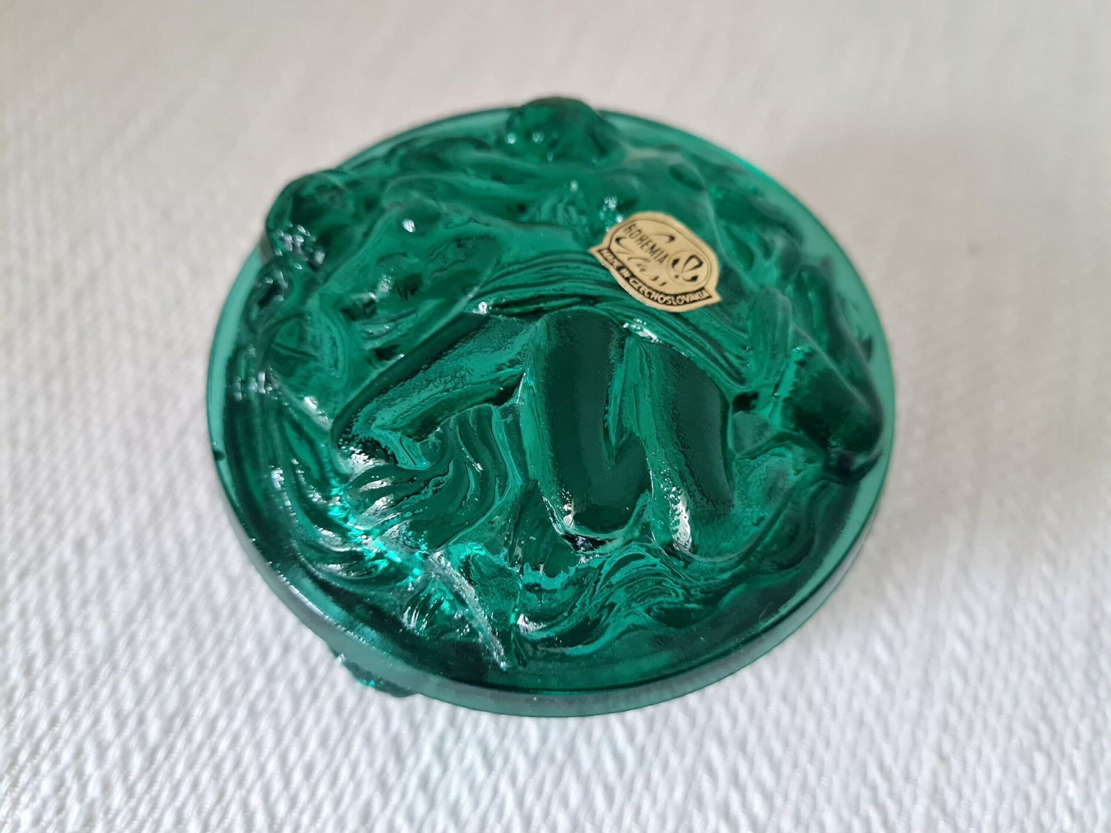 Art Deco Jewelry Box Powder Box Schlevogt Ingrid Design Czech Bohemian Glass photo buy