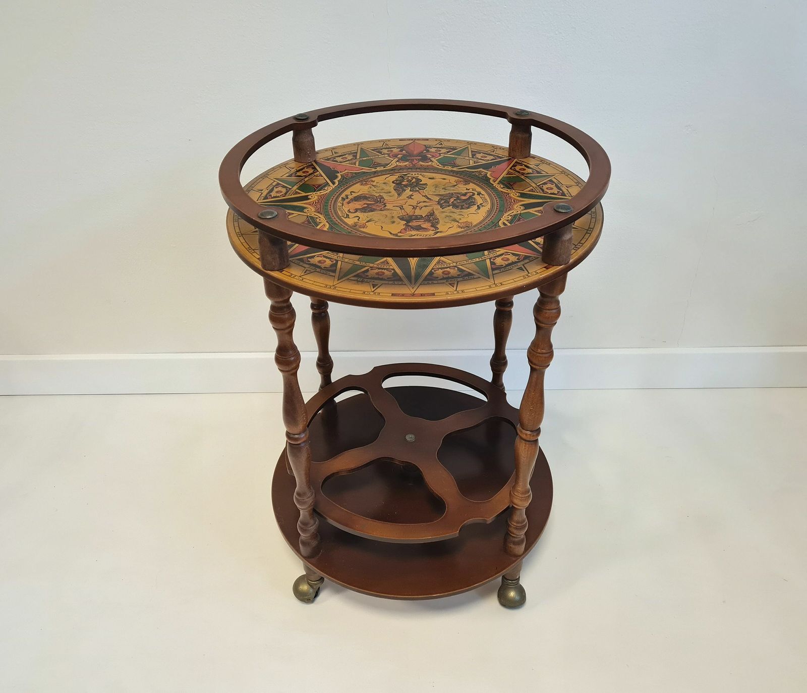 Vintage Trolley Bar Table With Two Floors One Floor Rotates