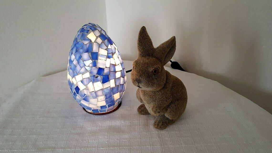 Vintage Mosaic Lamp Easter Egg Accent Lamp photo vinterior