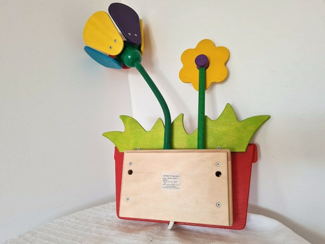 Vintage Pop Art 'Haba' Wall Wooden Lamp, 1980s photo for sale