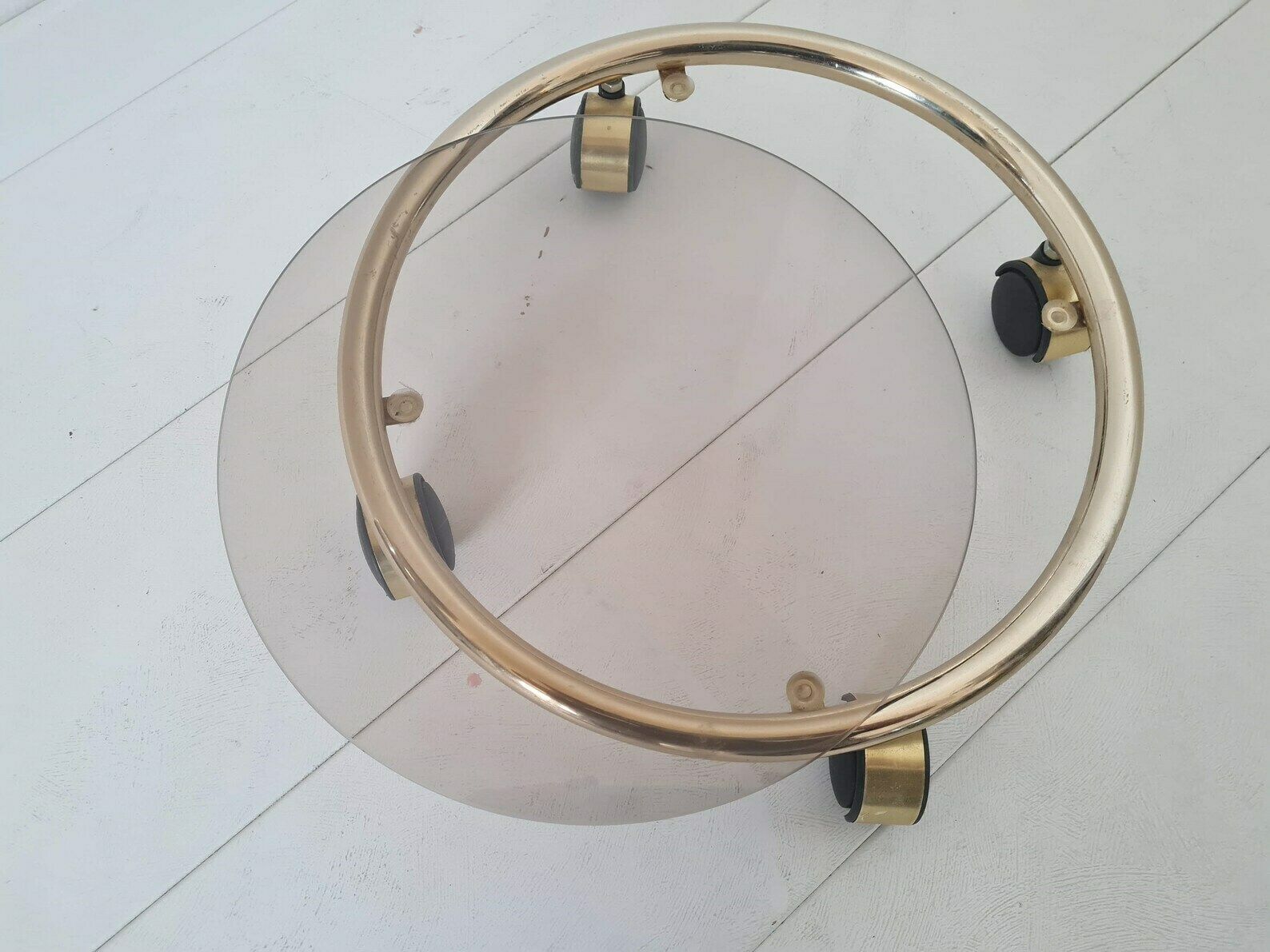 Vintage Mid Century Hollywood Regency Floor Flower Stand On Wheels photo for sale