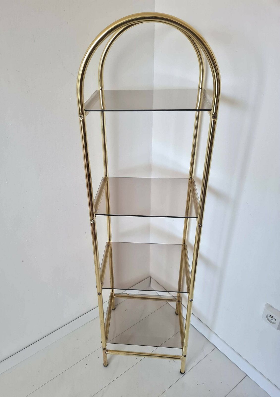 Vintage Hollywood Regency Wandrek Met Rookglas, Jaren 80 photo Meubels