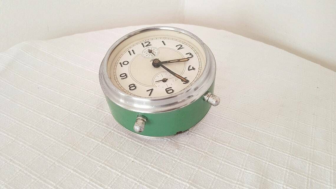 Vintage Mechanical Alarm Clock Prim Czechoslovakia 60s photo vinterior