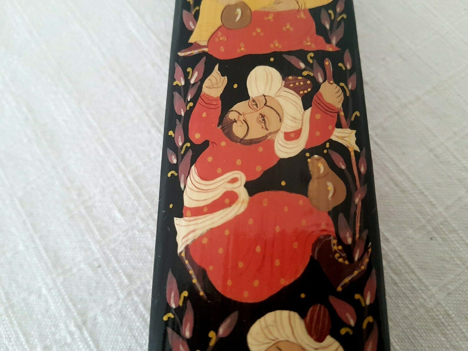 Vintage Lacquer Box Wooden Hand Painted Pencil Box Luxury Pen Box Jewellery Box photo buy