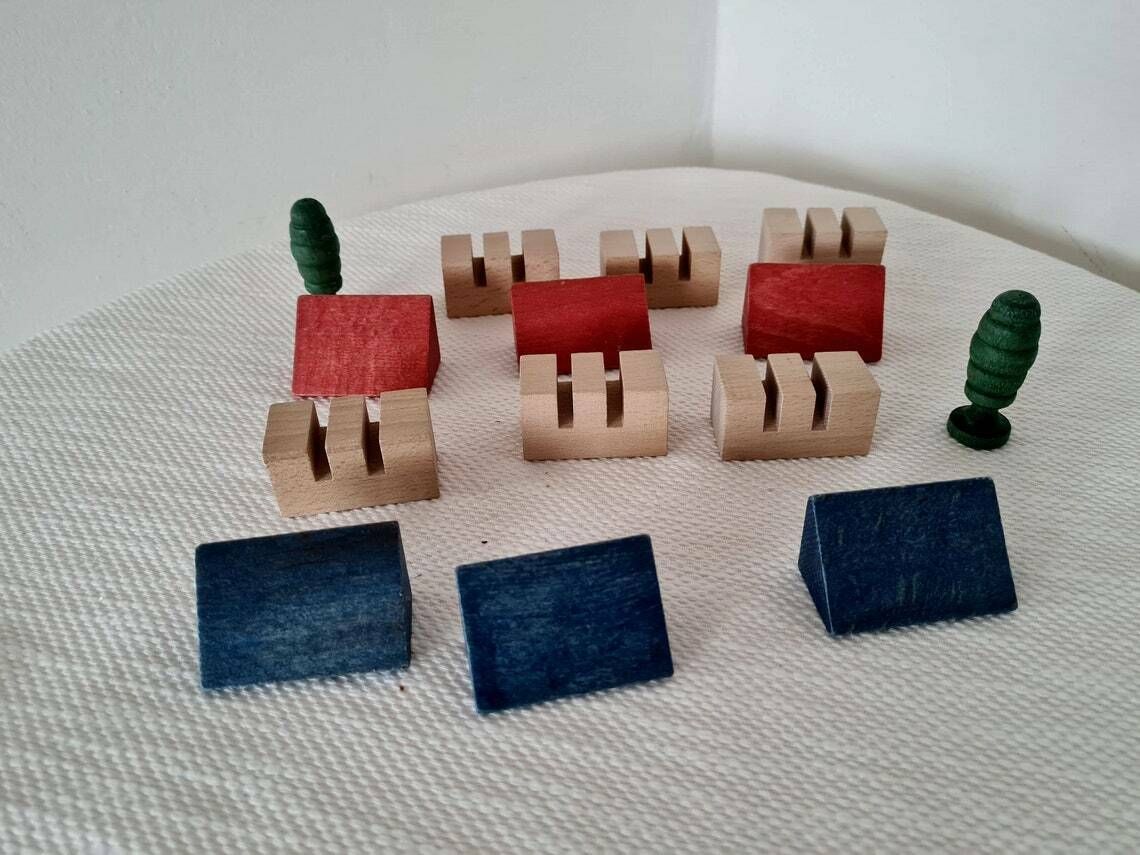 Vintage Erzgebirge Wooden German Putz Hand Painted Set Of 20 Pieces photo 104.0