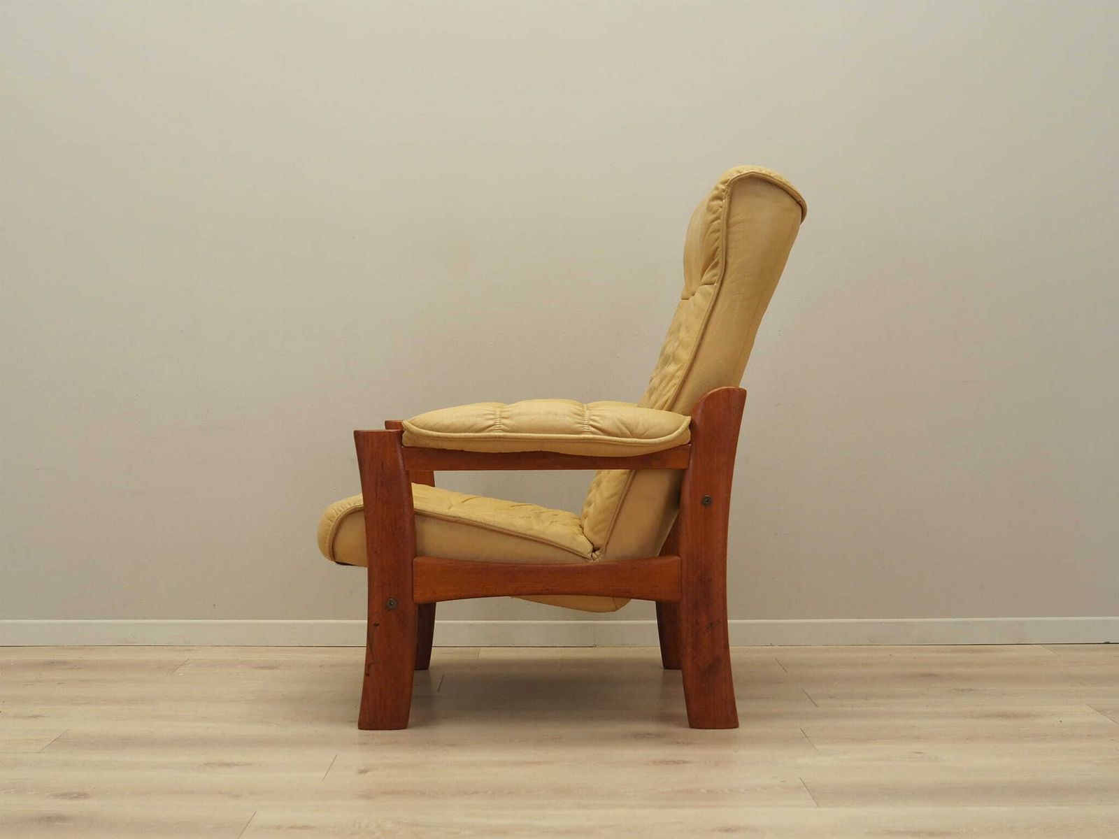 Yellow Leather Armchair, Danish Design, 1960s, Production: Denmark photo Furniture