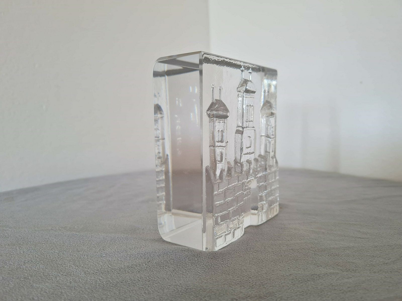 Retro Glass Paperweight Art Design Deco photo for sale