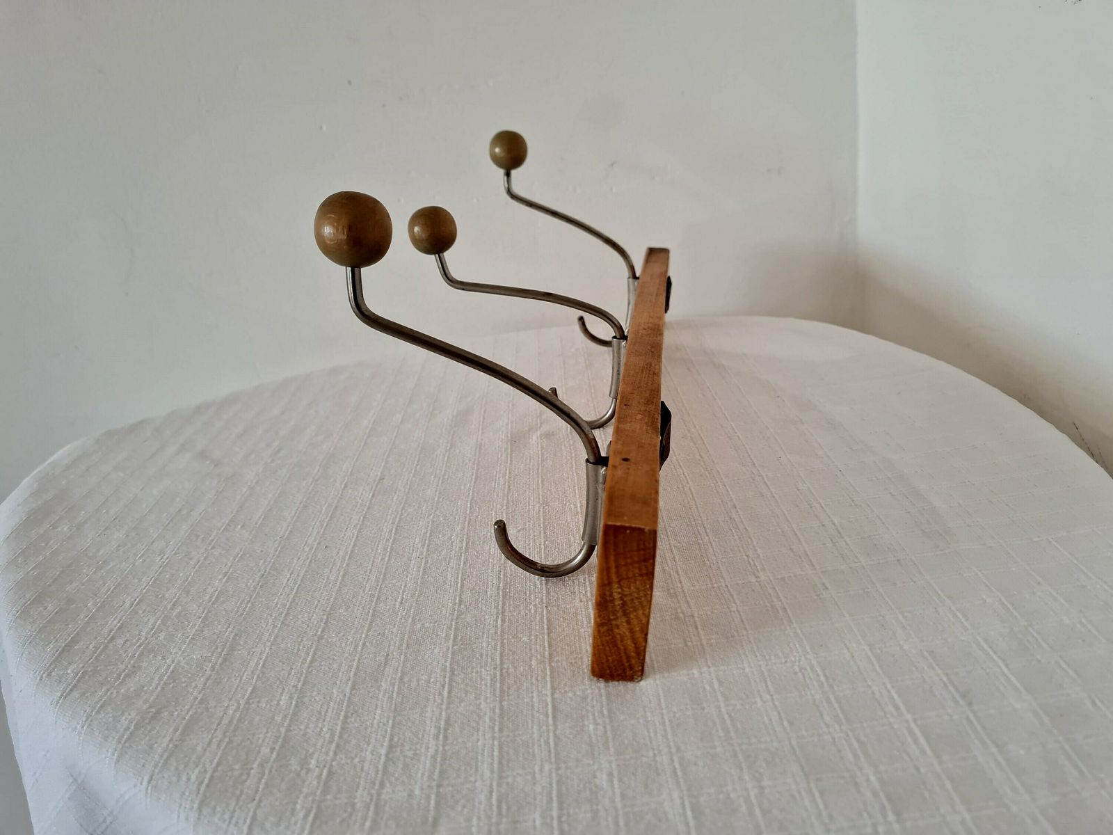 Vintage Mid Century Modern Wooden Wall Hanger With 3 Hooks Wooden Coat Hanger Wall Panel photo buy