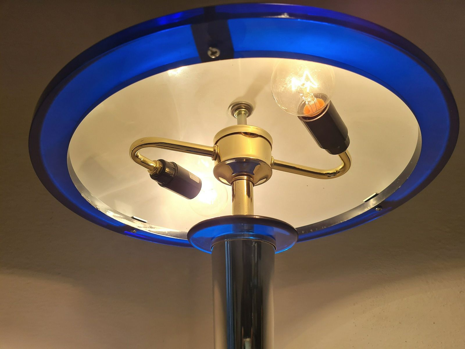 photo for sale Vintage Mid Century Big Mushroom Chrome Desk Lamp