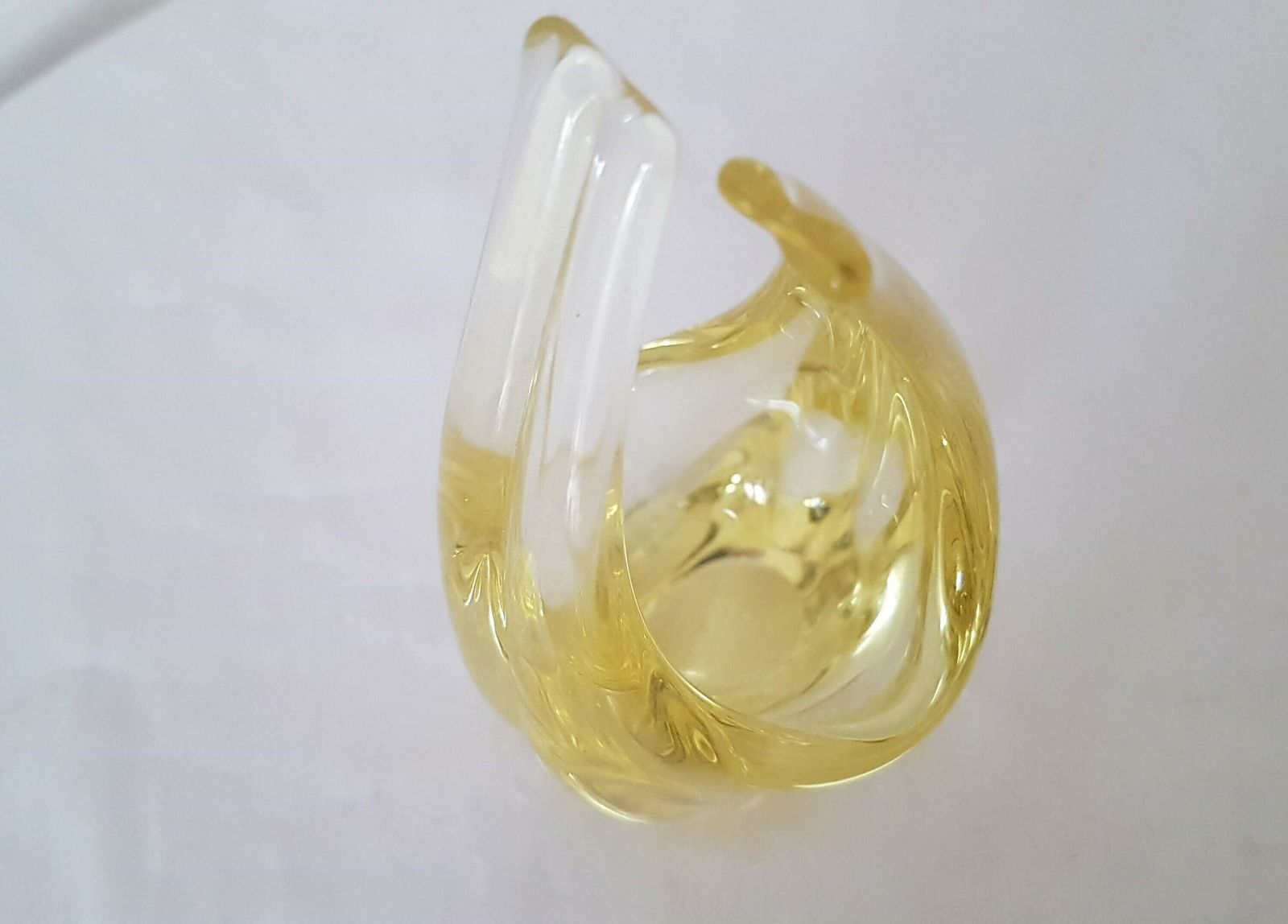 photo for sale Citrine Glass Basket Sculpture Zelezny Brod Czech
