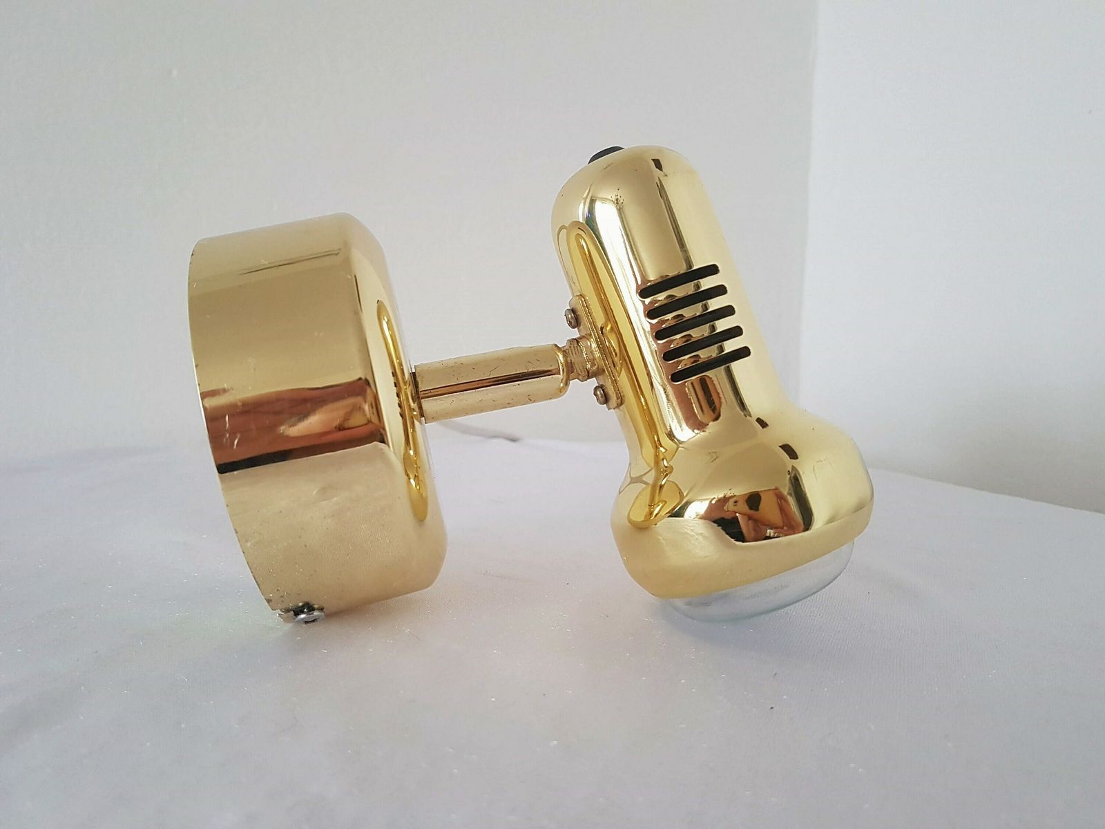 photo furniture Vintage Gold Wall Soffit Wall Lamp Mid Century Industrial Retro Metallic Lamp Randl Lamp Germany 90s