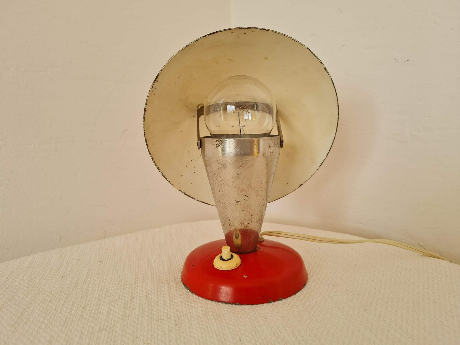 Vintage Paddenstoel Art Deco Tafellamp Van Josef Hurka Voor Napako – Tsjechoslowaakse Bauhaus Tafellamp photo for sale