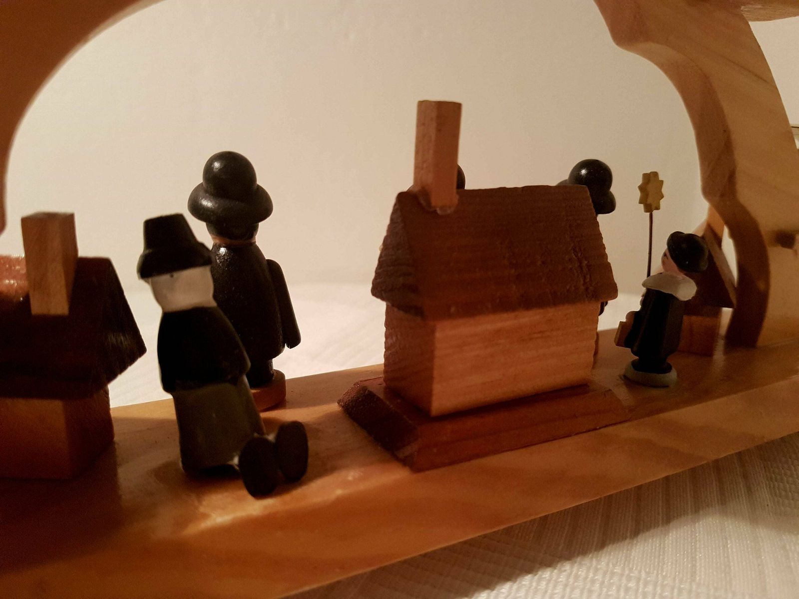 Vintage German Candlestick With Christmas Figurines 4 Candles Handmade Design photo vintage
