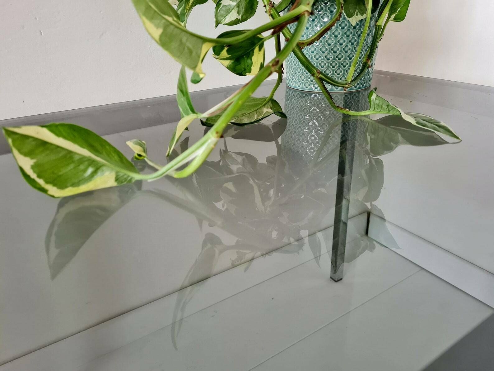 Vintage Mid Century Modern Chrome And Smoked Glass Table photo 200.0