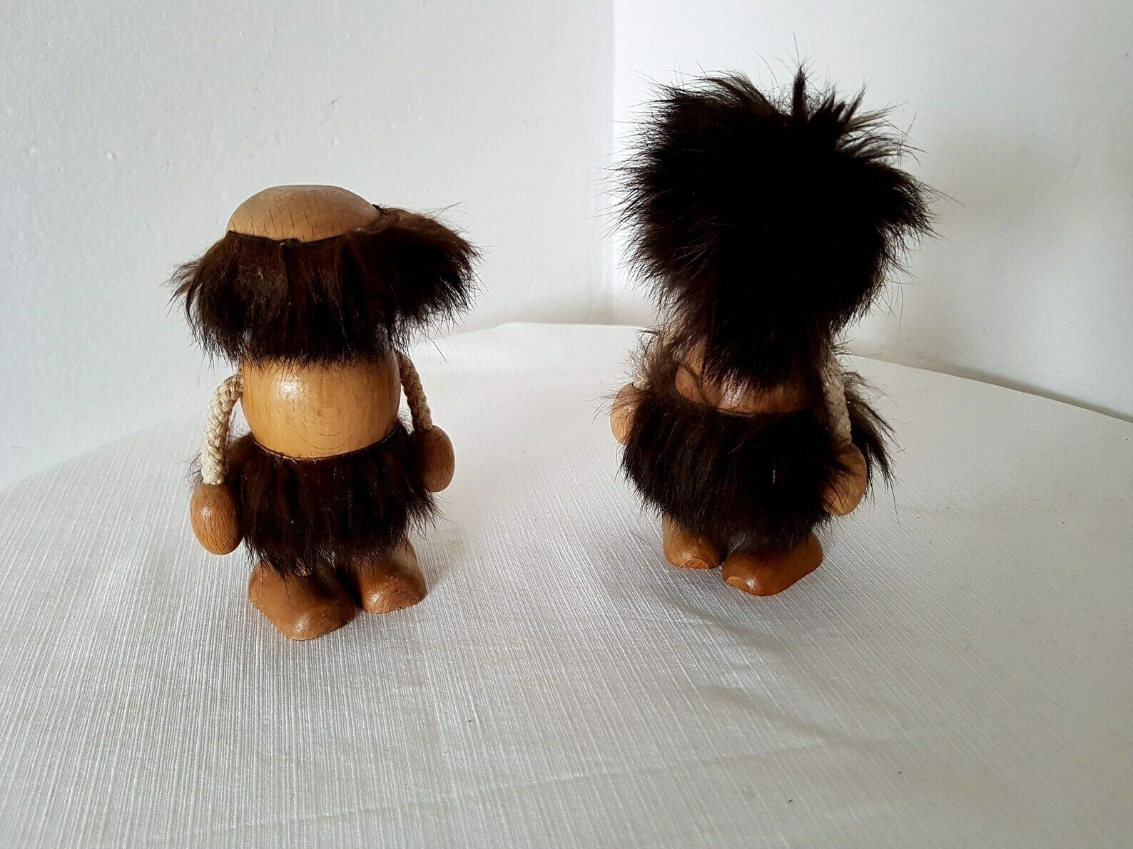 photo furniture Vintage Wooden Couple Figures Handmade Design 70s