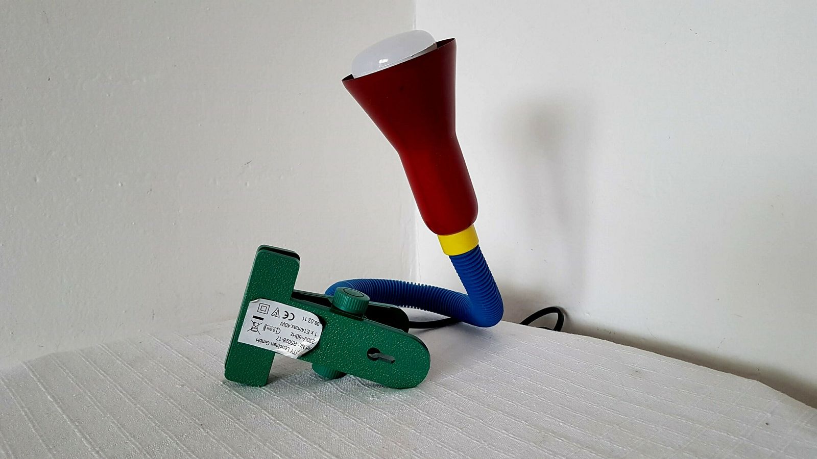 Vintage Clamp Spot Wall/Desk Memphis Milano Style Lamp Design 1990s photo for sale