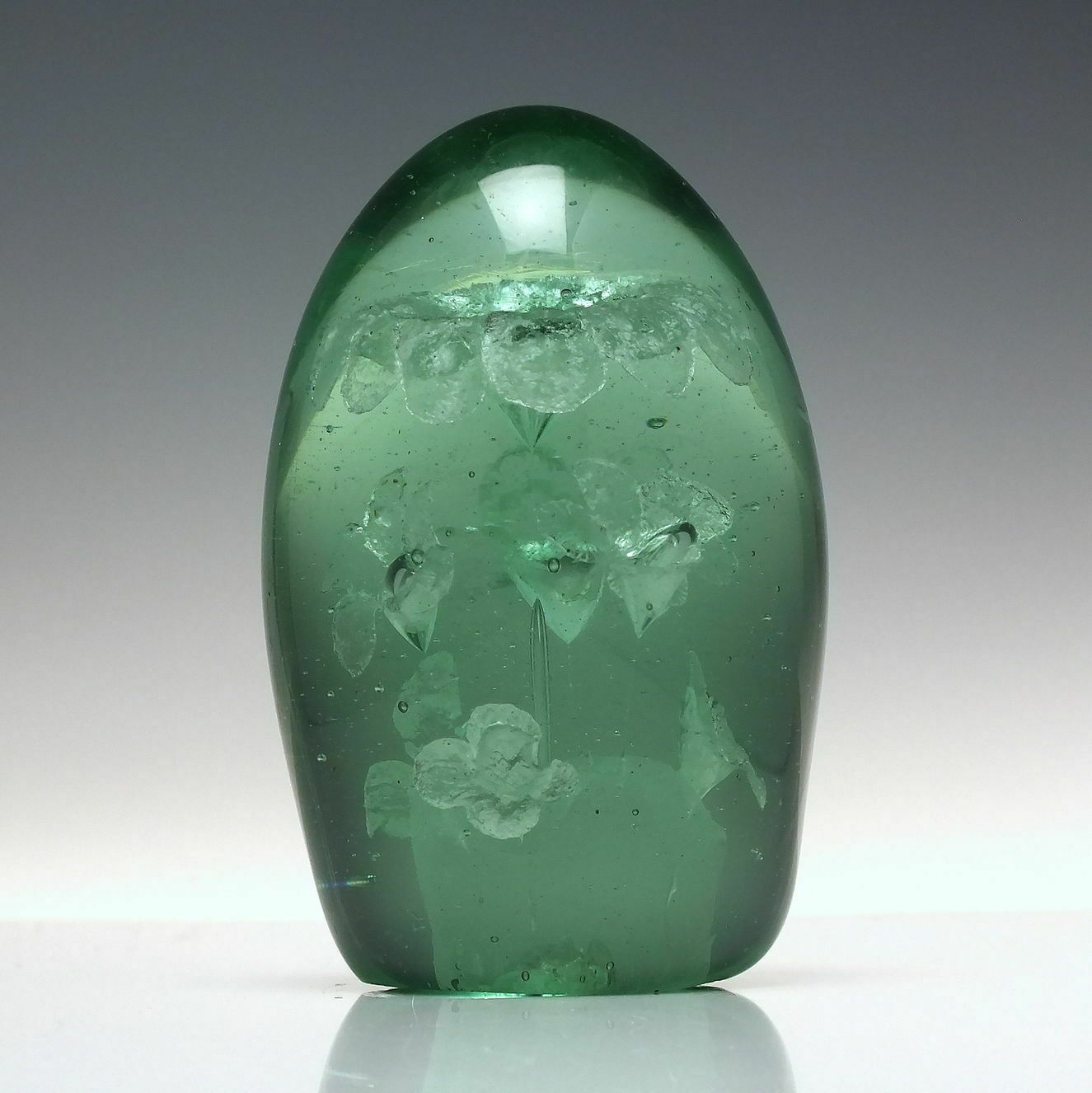 Victorian Green Flower End Of Day Glass Paperweight C1880 photo furniture