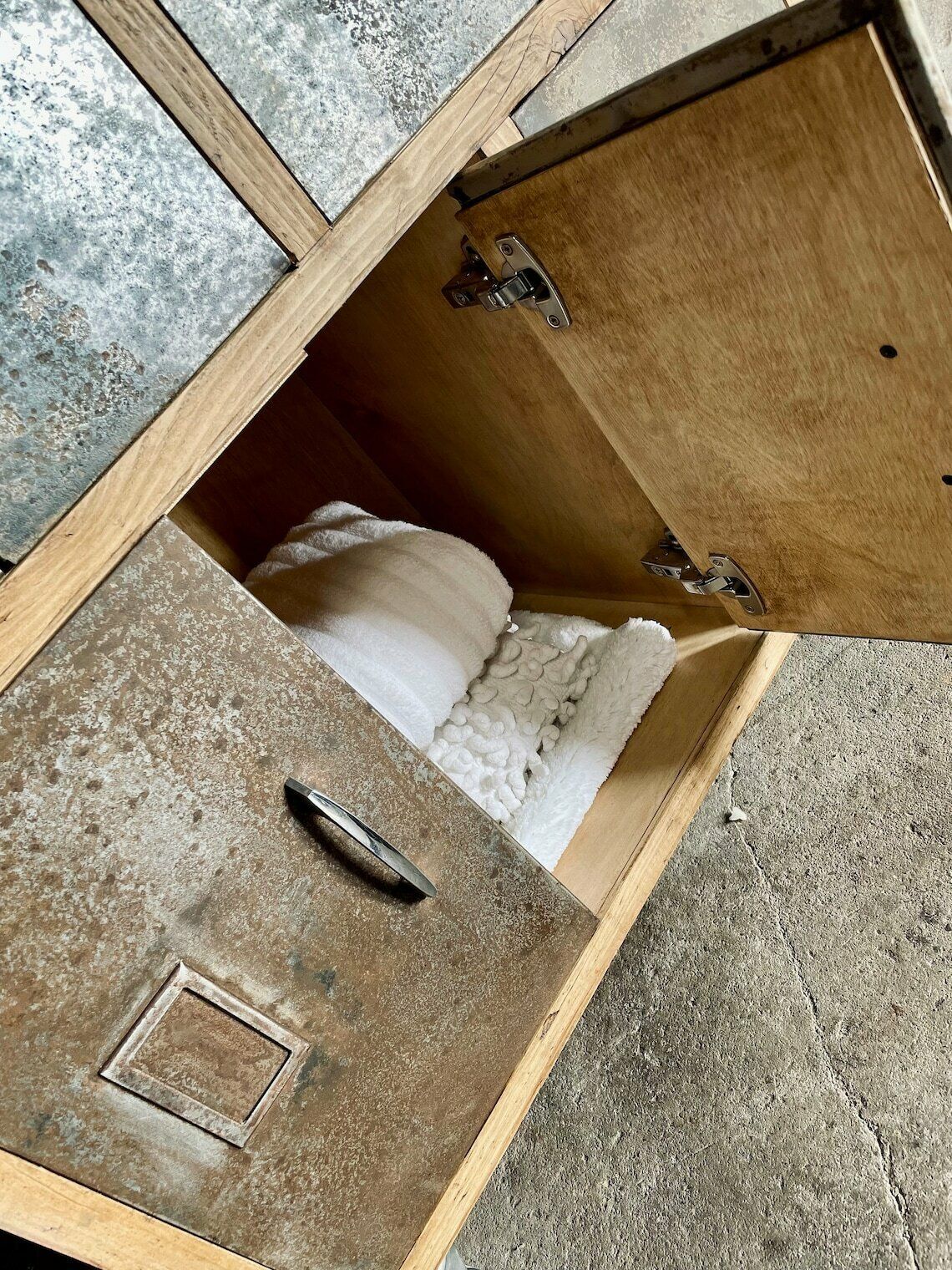 Pam Industrial Reclaimed Scaffolding Board And Recycled Steel Cupboard / Apothecary Unit By photo vinterior