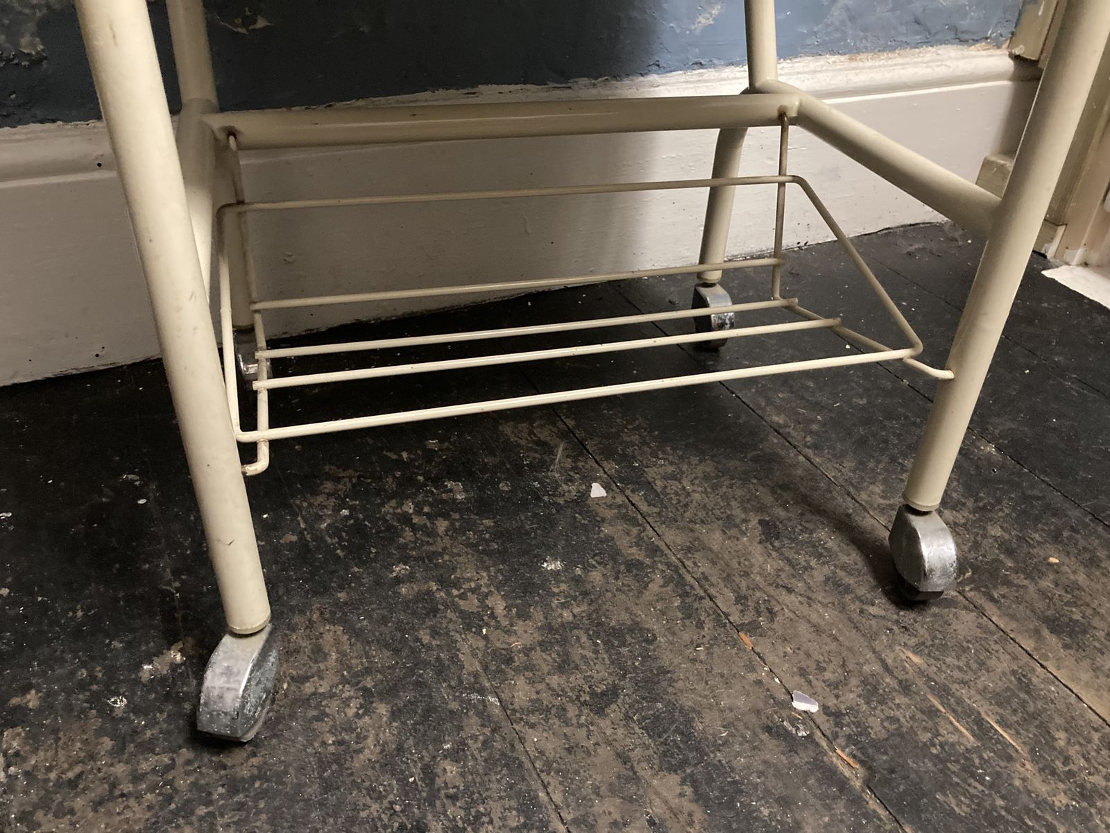 photo furniture Large French Steel Medical Cabinet On Wheels , Lockable