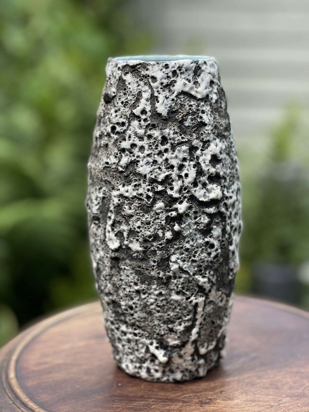 1950’s Ceramic Fiorini Pugi Vase Sea Foam Glaze. photo furniture