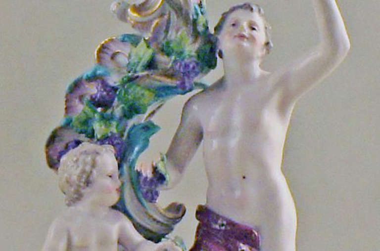 Meissen Rare Pair Of Antique Candlesticks In High Quality photo Home Decor