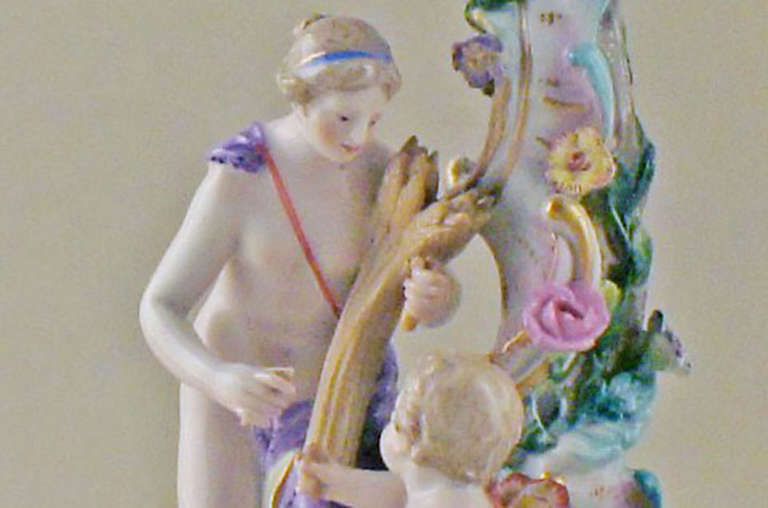 Meissen Rare Pair Of Antique Candlesticks In High Quality photo 3570.0