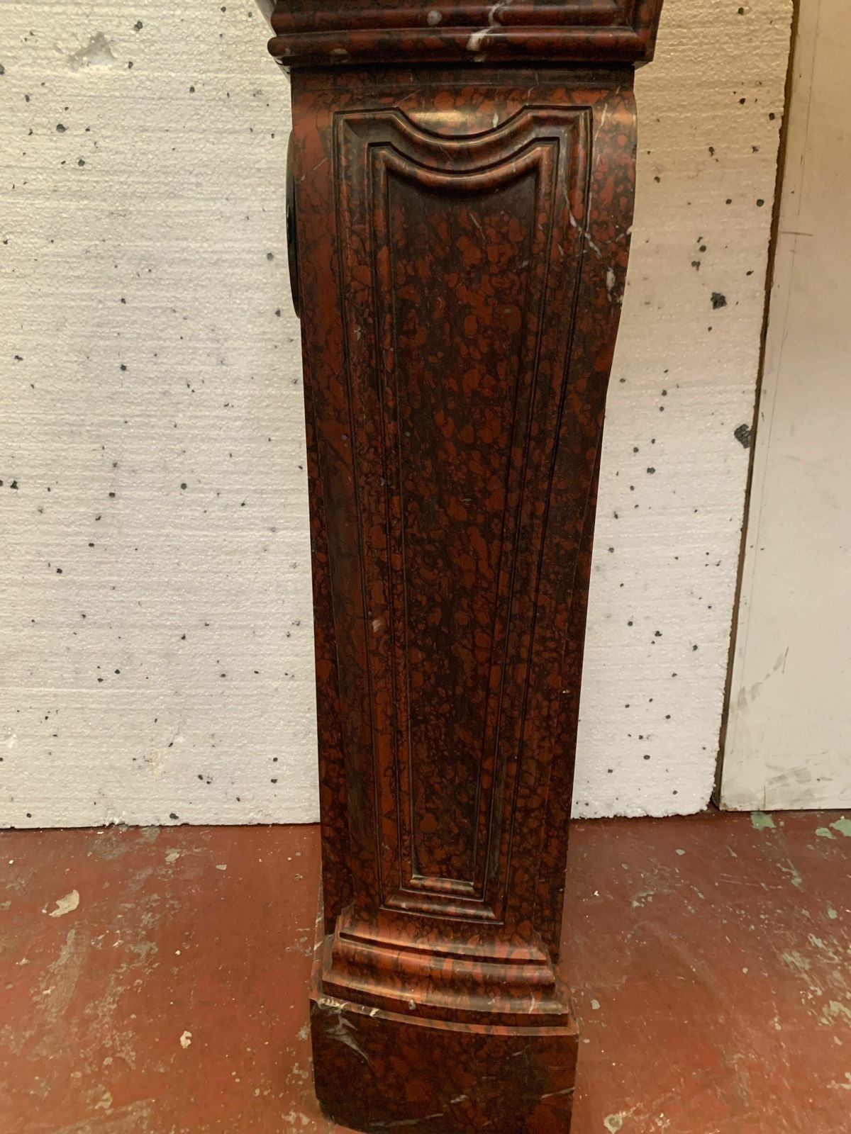 Home Fixtures Pair Of Louis XIV Style Fireplaces In Cherry Red Marble. XIX Century photo