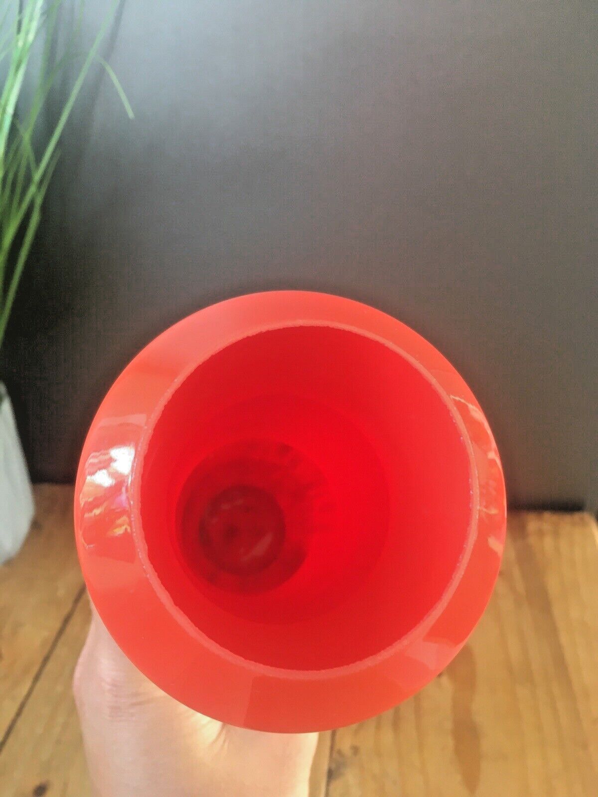 Home Decor Art Deco Red Tango Kralik Ernst Steinwald Stepped Layered Spatter Glass Vase photo