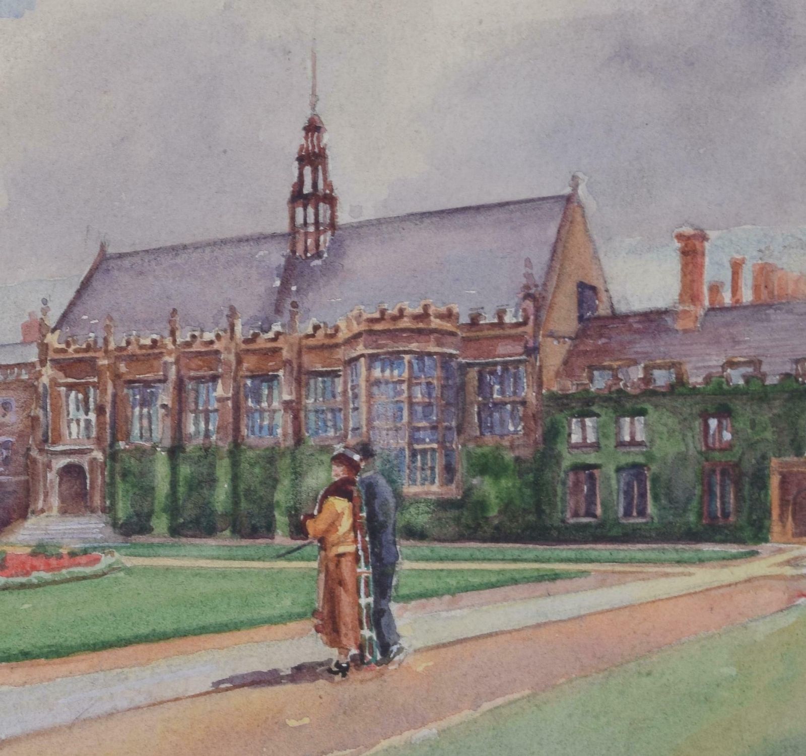 Wilfred Pettitt Trinity College, Cambridge, Great Court Watercolour By Wilfred Pettitt photo vinterior