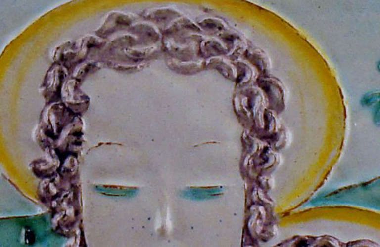 Goldschneider Vienna Art Deco Plaque Of Earthenware Woman And Child, Circa 1930 photo 397.0