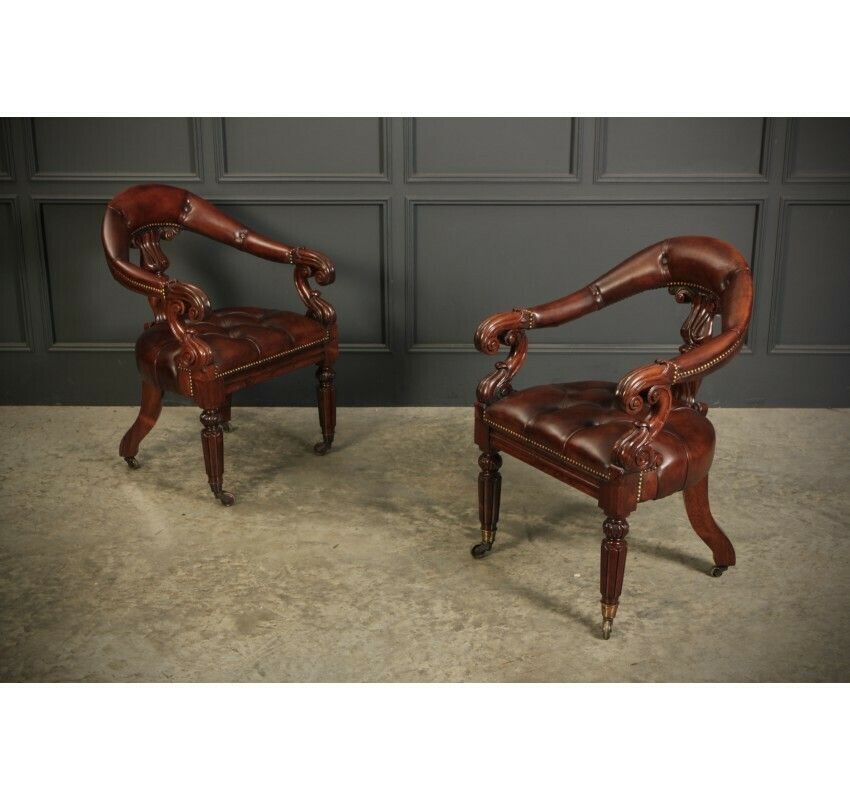 Pair Of William IV Rosewood Desk Chairs photo for sale