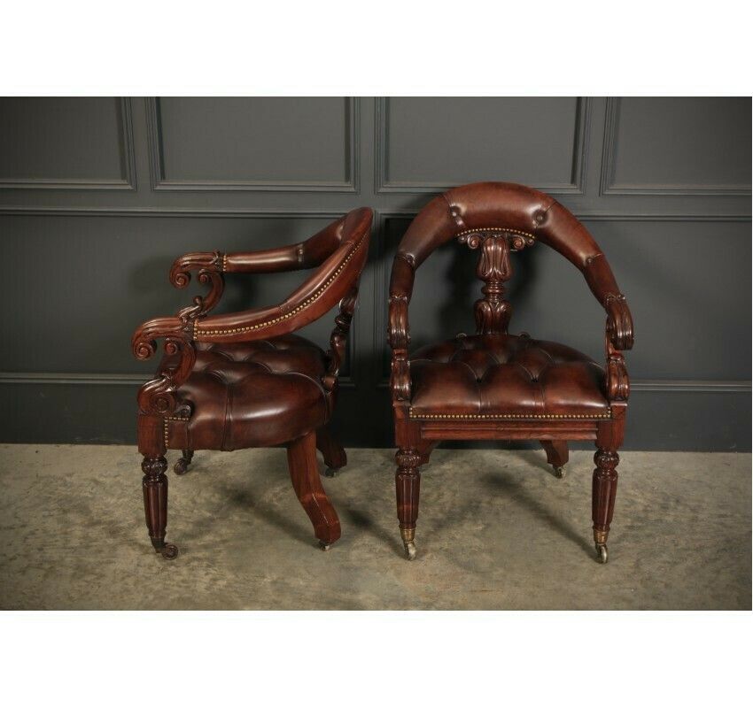 Pair Of William IV Rosewood Desk Chairs photo 5718.96