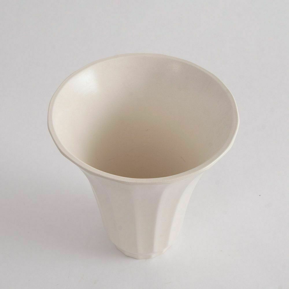 British Art Deco Keith Murray For Wedgwood 'Moonstone' Fluted Trumpet Vase C.1930 photo furniture