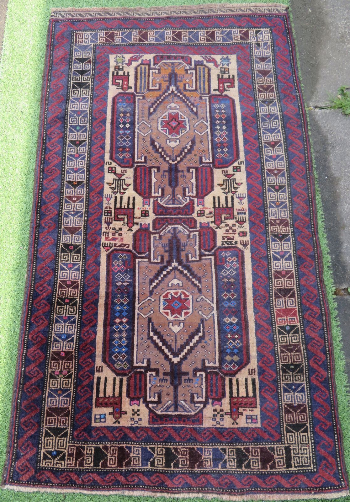 photo buy Antique Baluch Rug. Comical Animal Motifs. Baluch Tribes Of Herat. West Afghanistan.152cm X 86cm.