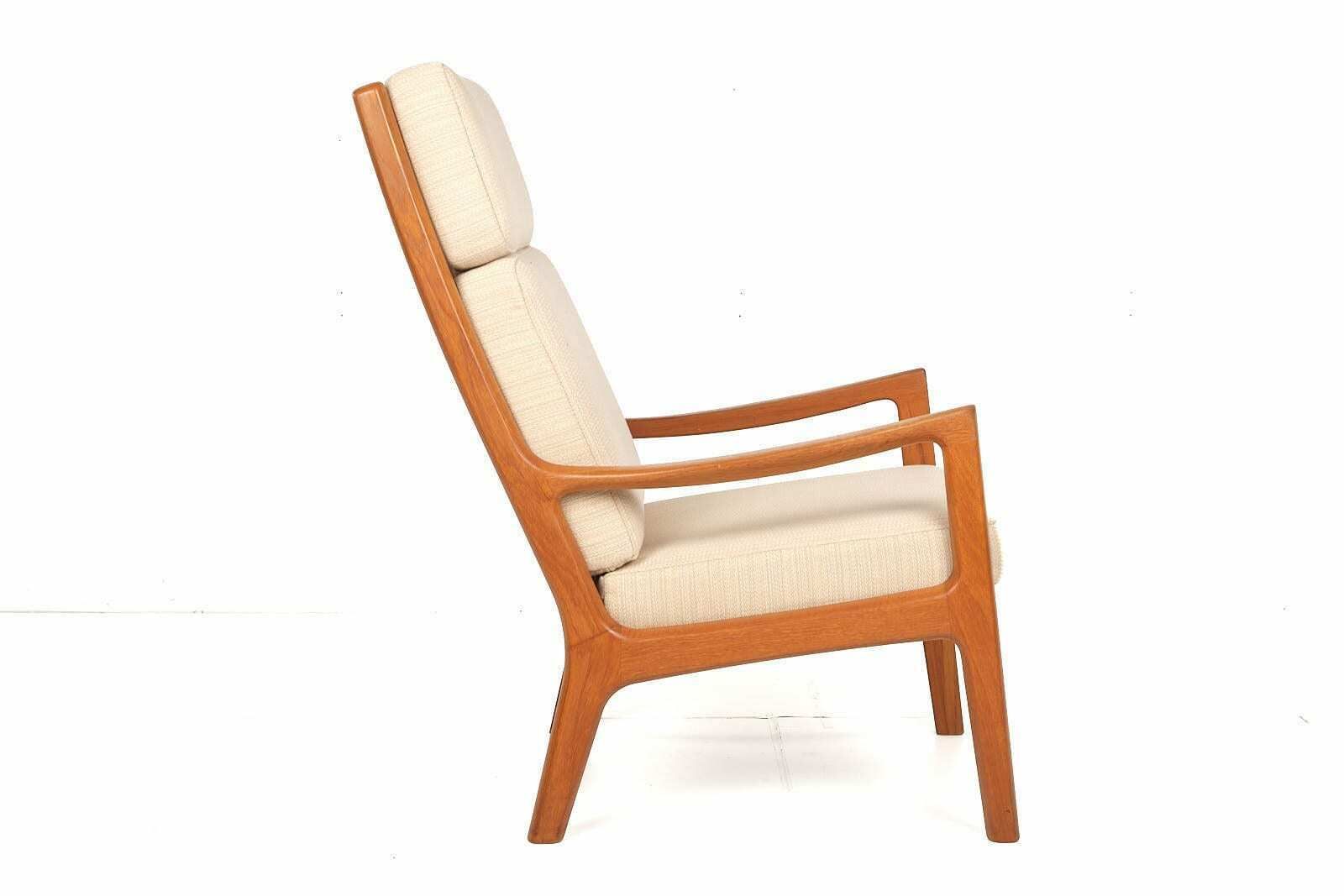 Highback Chair Teakwood, Ole Wanscher, Vintage, Wool Mid Century photo vintage