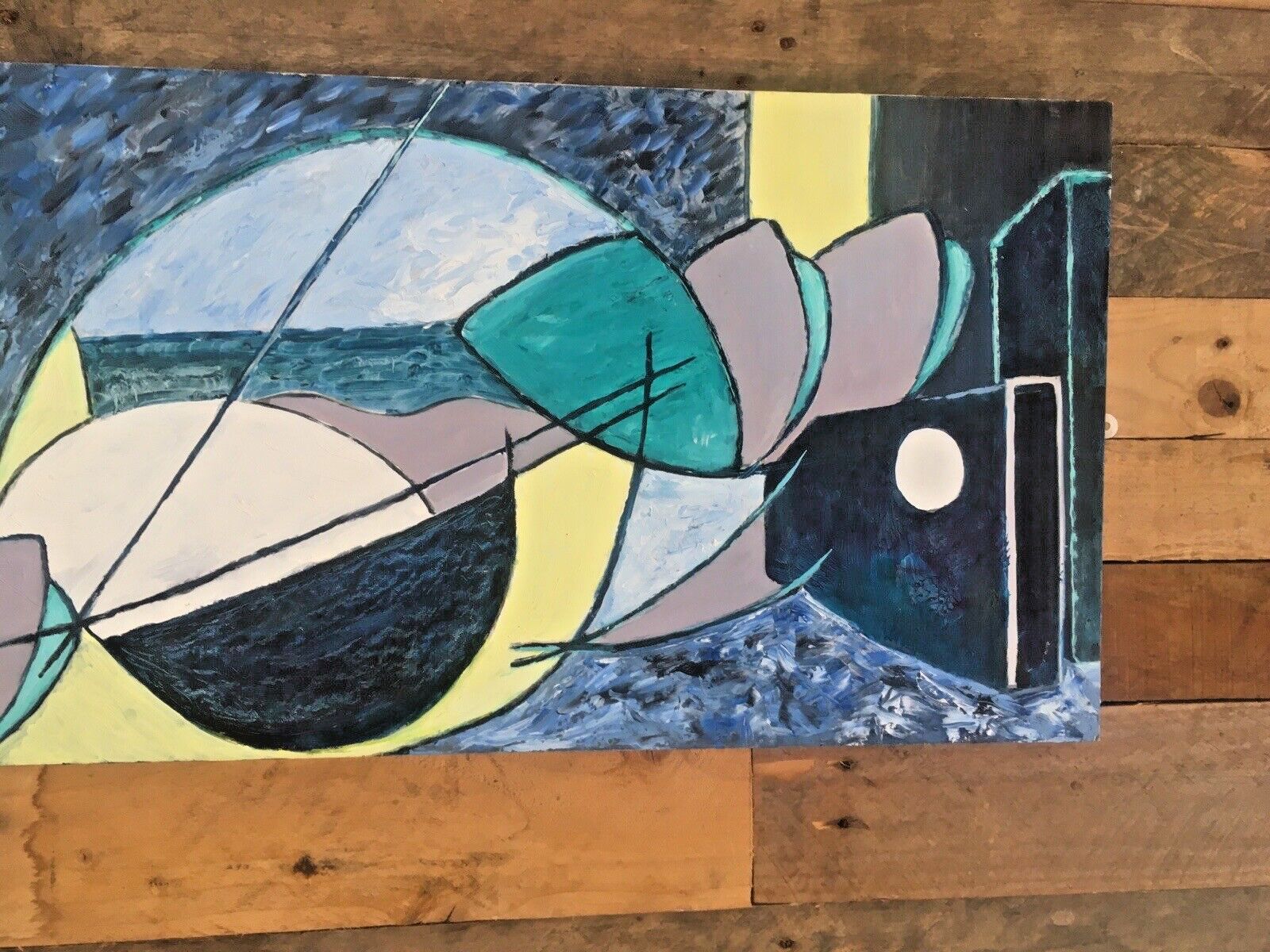photo furniture Mid Century Modern Style Memphis Pop Art Abstract Geometric Acrylic Painting